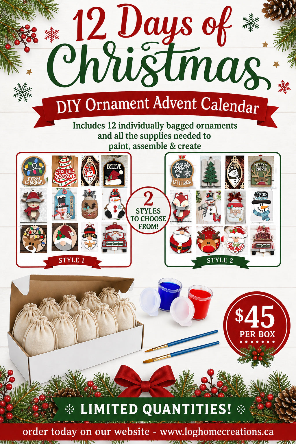 12 Days of Christmas - DIY Ornament Advent Boxes