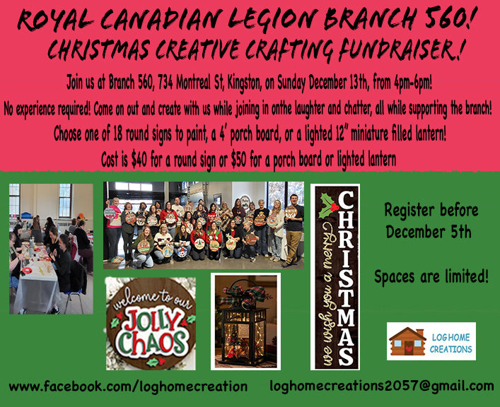 Kingston Fundraiser - Royal Canadian Legion Branch 560 - Christmas Crafting Afternoon - December 13th