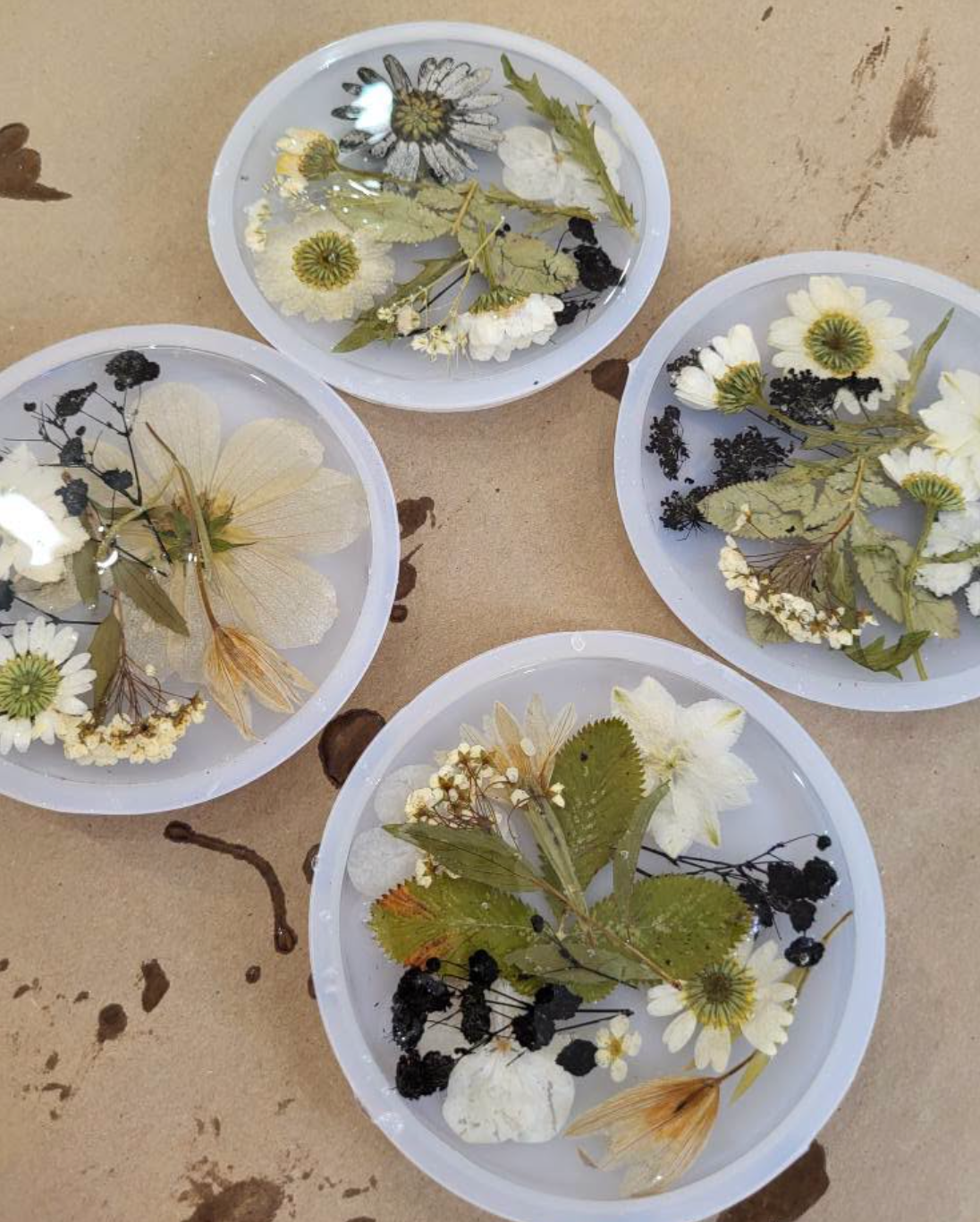 Epoxy Coasters - Playing with Colours & Flowers - August 19th
