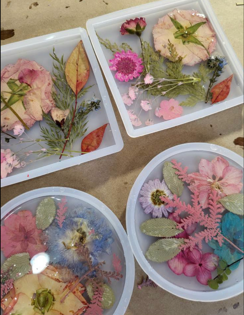 Epoxy Coasters - Playing with Colours & Flowers - August 19th
