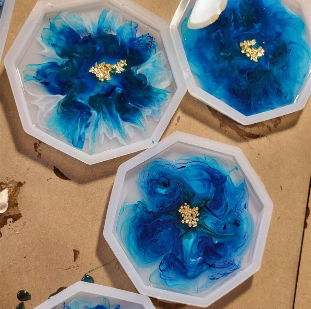 Epoxy Coasters - Playing with Colours & Flowers - August 19th