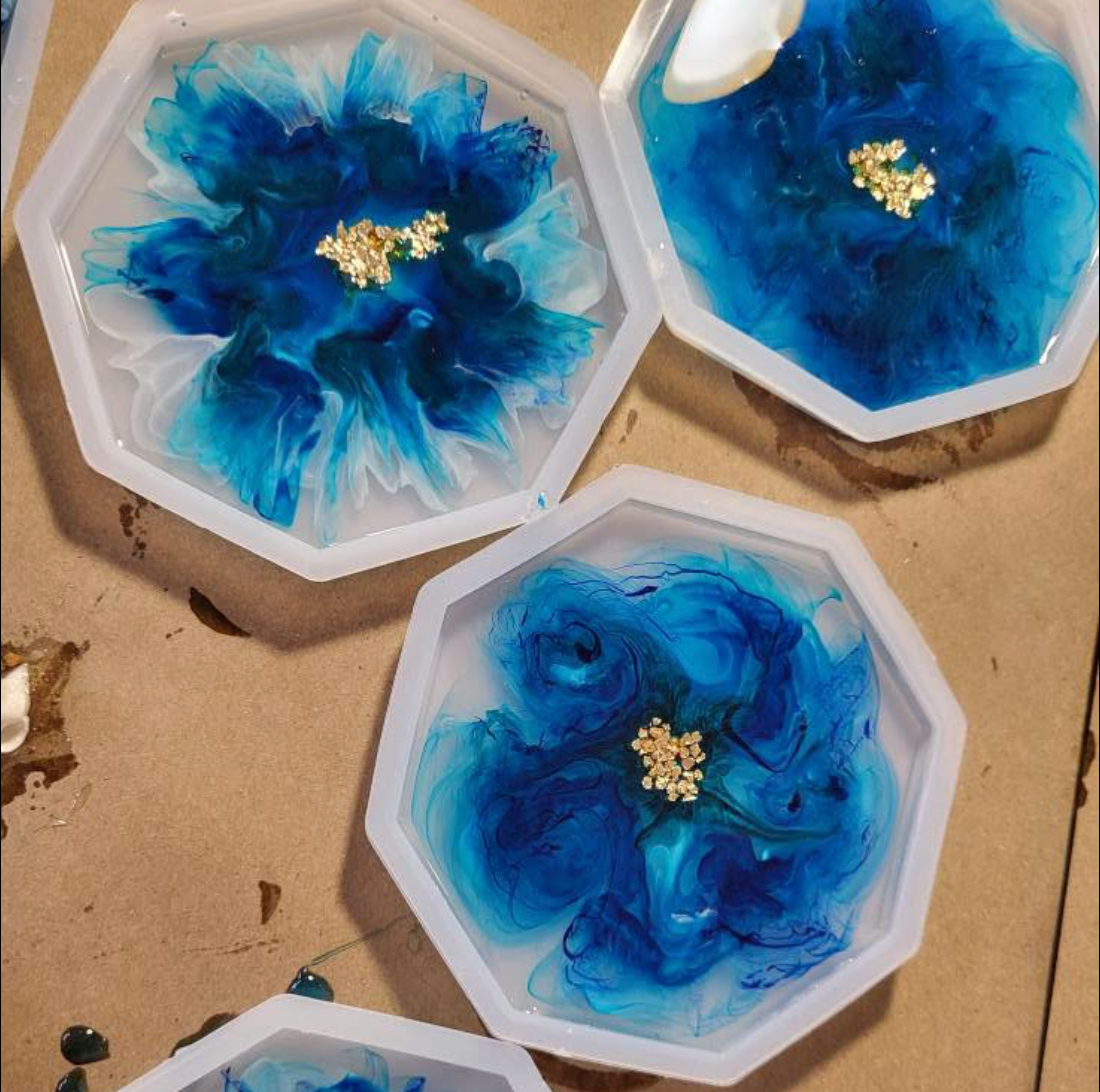 Epoxy Coasters - Playing with Colours & Flowers - August 19th
