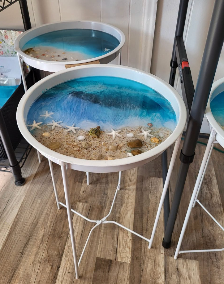 Epoxy Top Metal Tray Table - August 11th