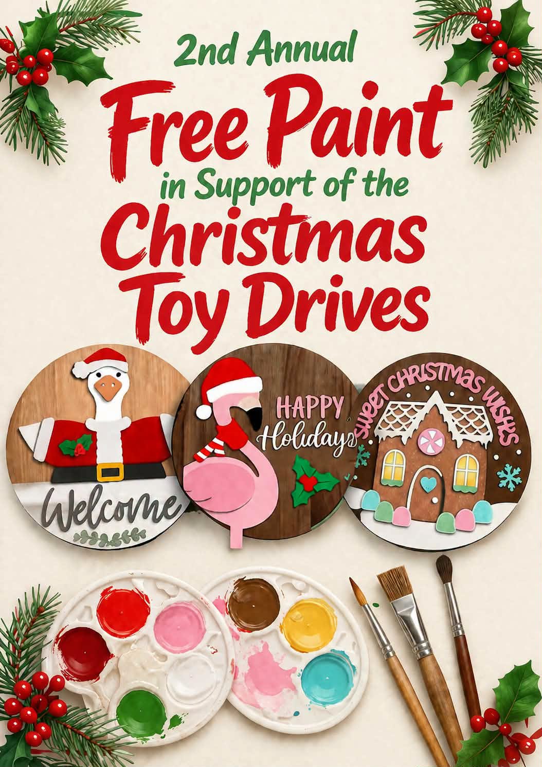 2nd ANNUAL TOY DRIVE CHRISTMAS PAINT EVENT - Waterfront River Pub, Napanee - November 25th